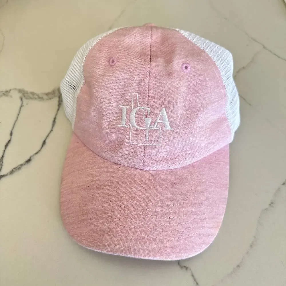 Imperial IGA Pink Golf Hat - Adjustable Kids Trucker Hat